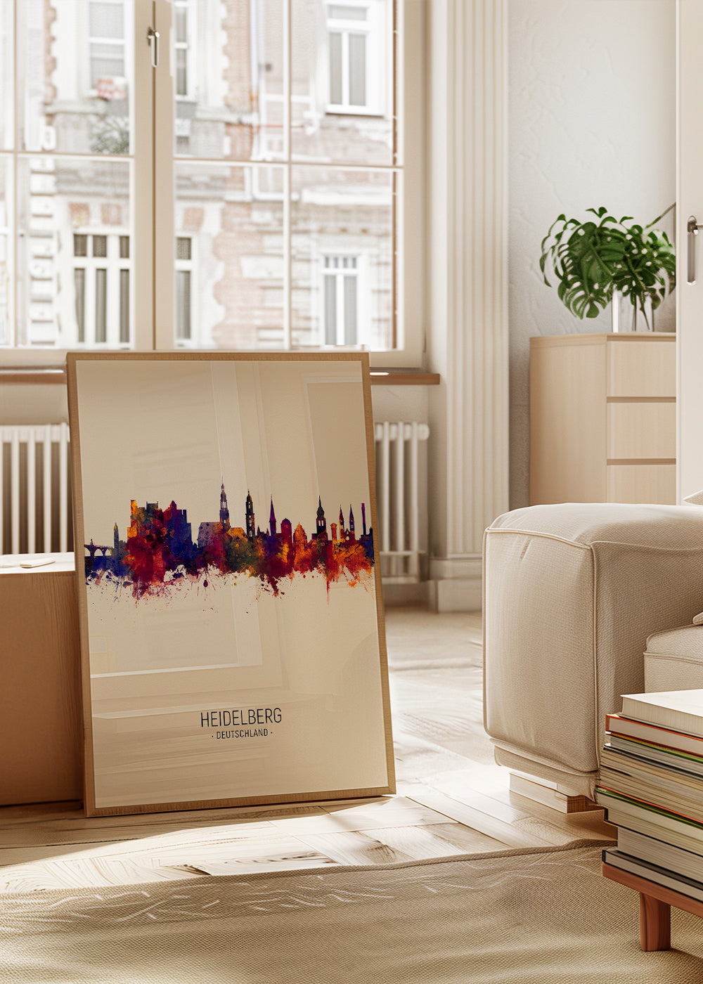 Køkkenkunst Heidelberg akvarel skyline