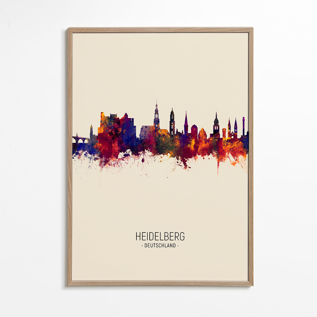 Køkkenkunst Heidelberg akvarel skyline