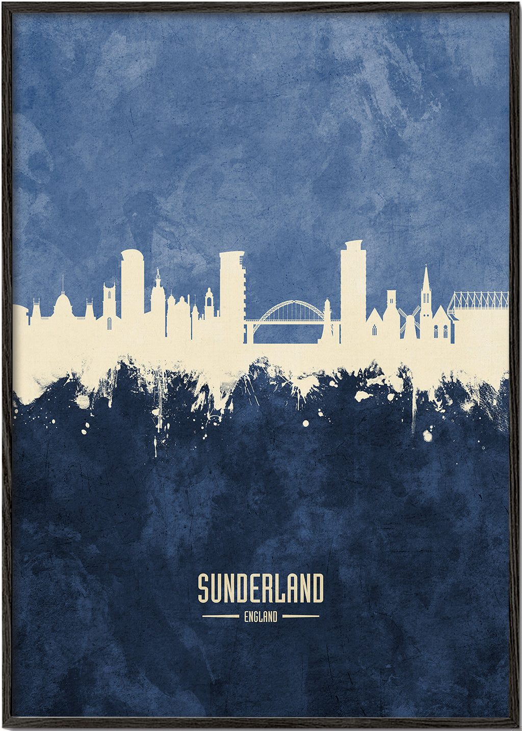 Køkkenkunst Sunderland skyline i blå