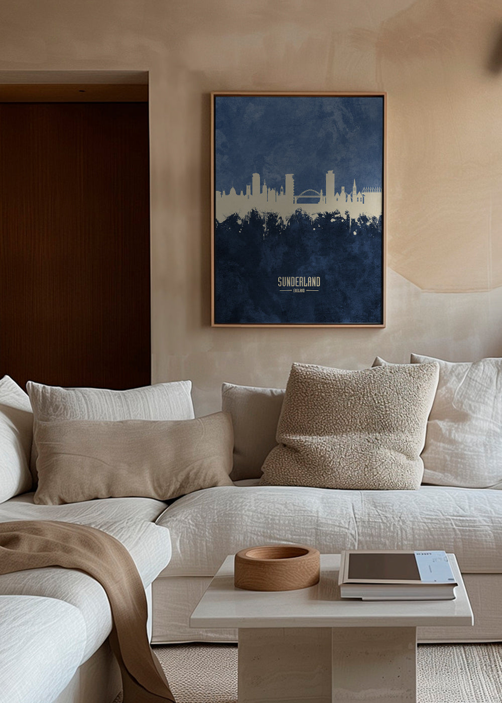 Køkkenkunst Sunderland skyline i blå