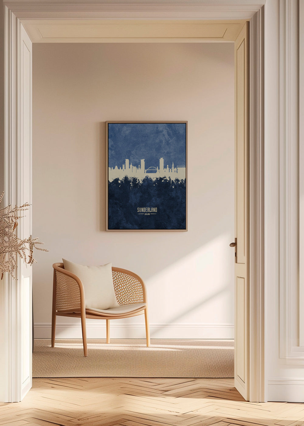 Køkkenkunst Sunderland skyline i blå