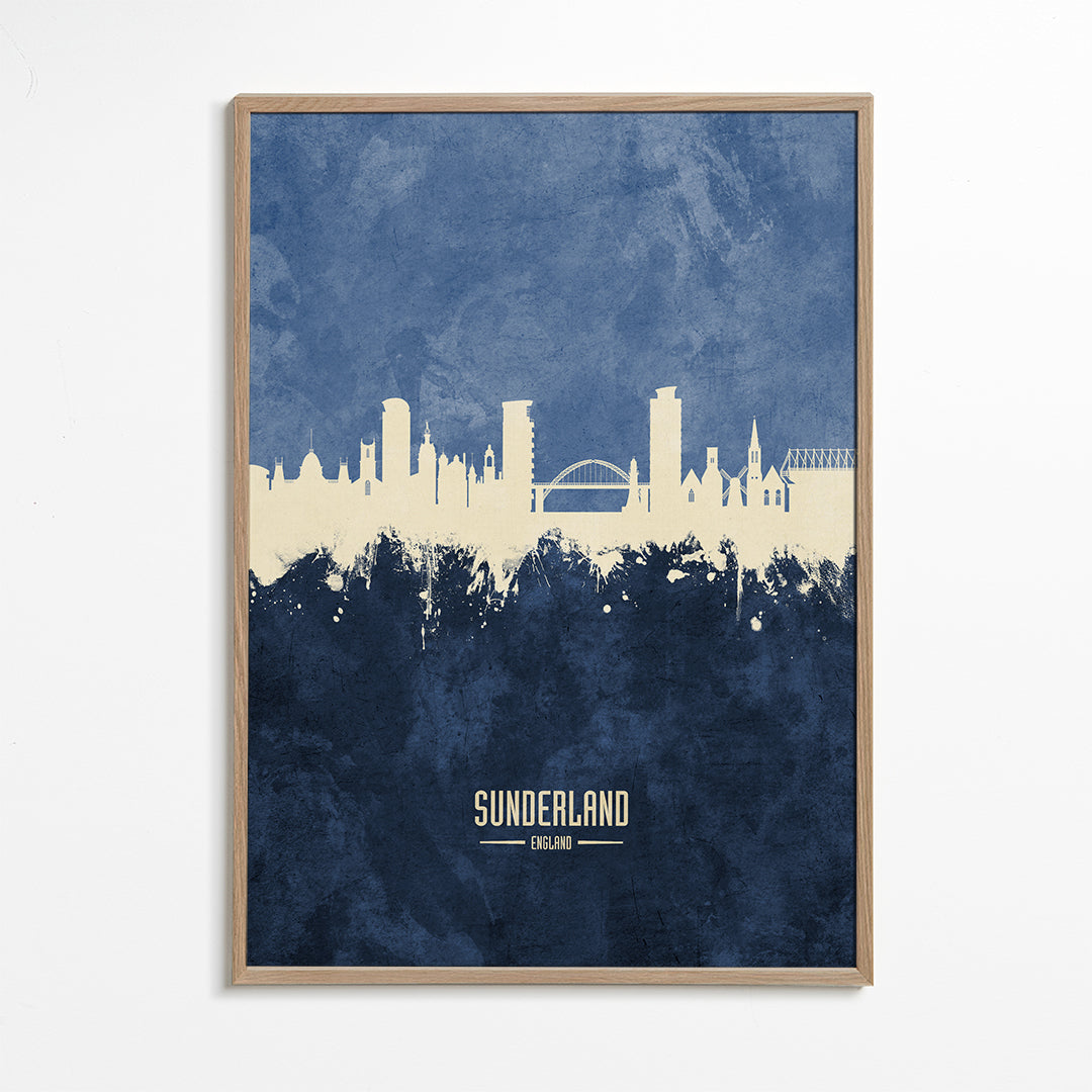 Køkkenkunst Sunderland skyline i blå