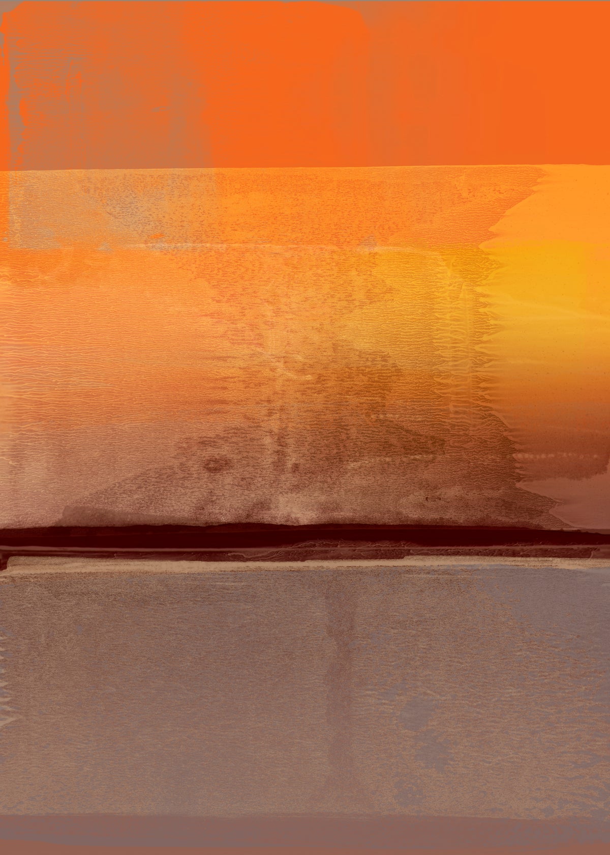 Organic Stack In Orange Brown 2 - Unframed art print