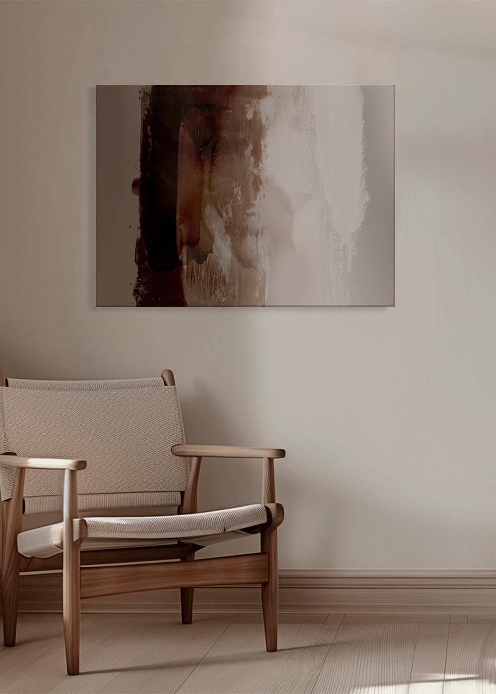 Organisk abstrakt kunst i jordfarver