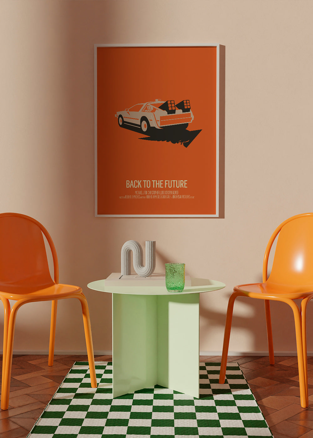 Vintage plakat DeLorean orange