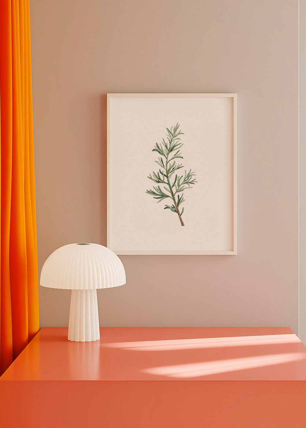 Botanisk plakat: rosmaringren akvarel