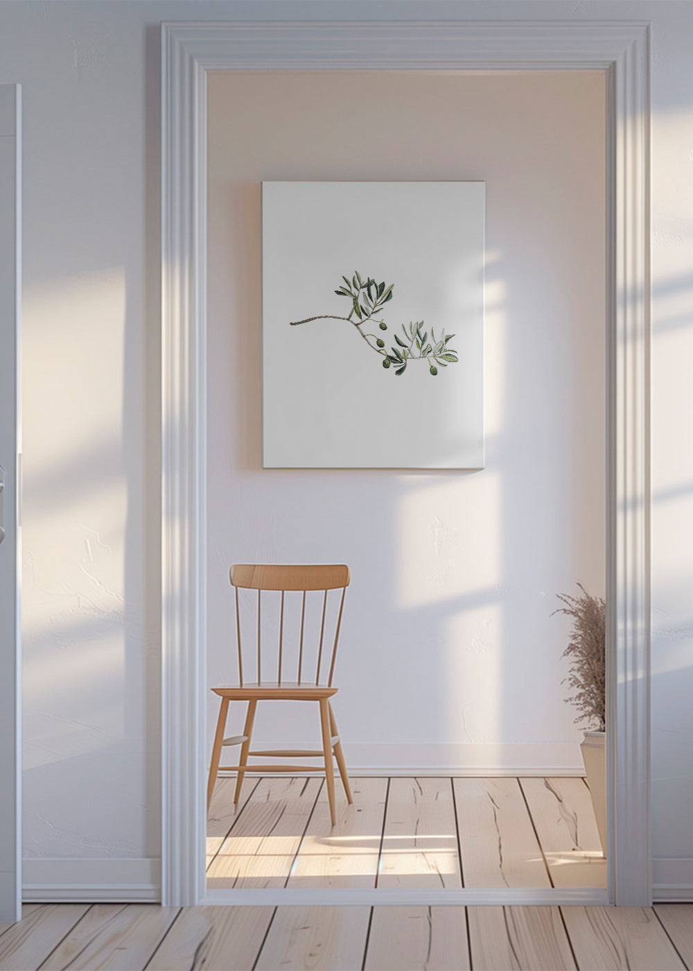 Botanisk plakat oliventak studie