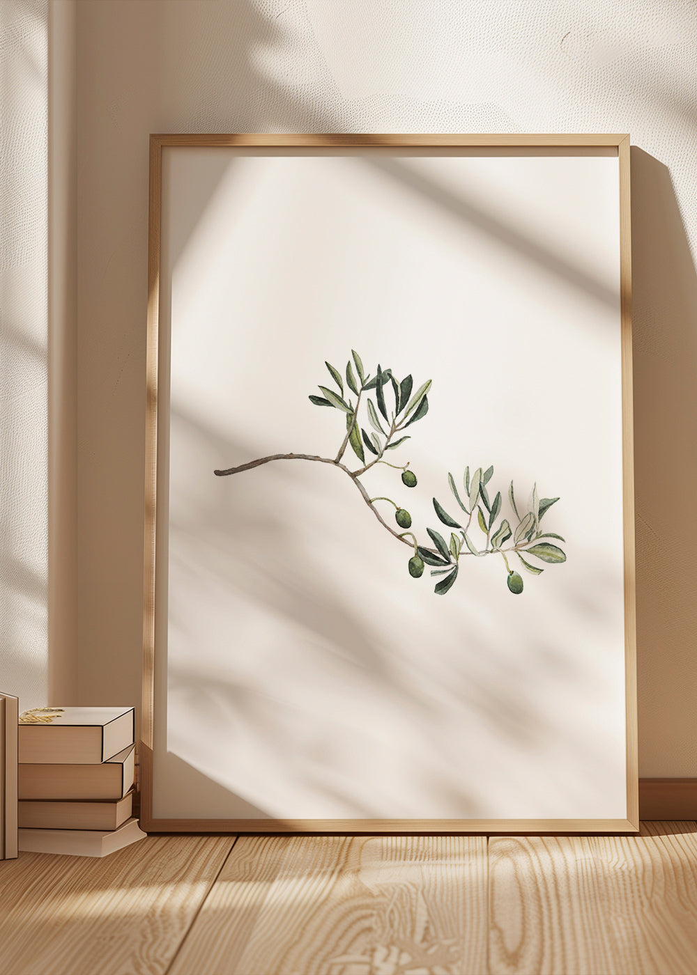 Botanisk plakat oliventak studie