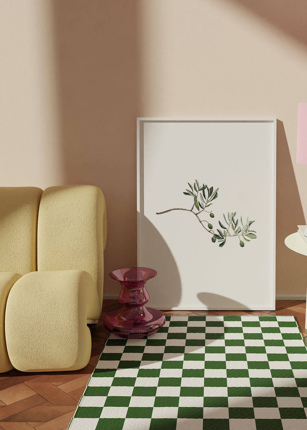 Botanisk plakat oliventak studie