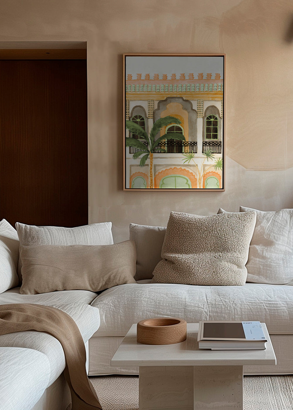 Køkkenkunst: riad-facade i akvarel