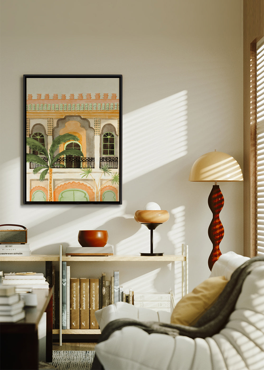 Køkkenkunst: riad-facade i akvarel