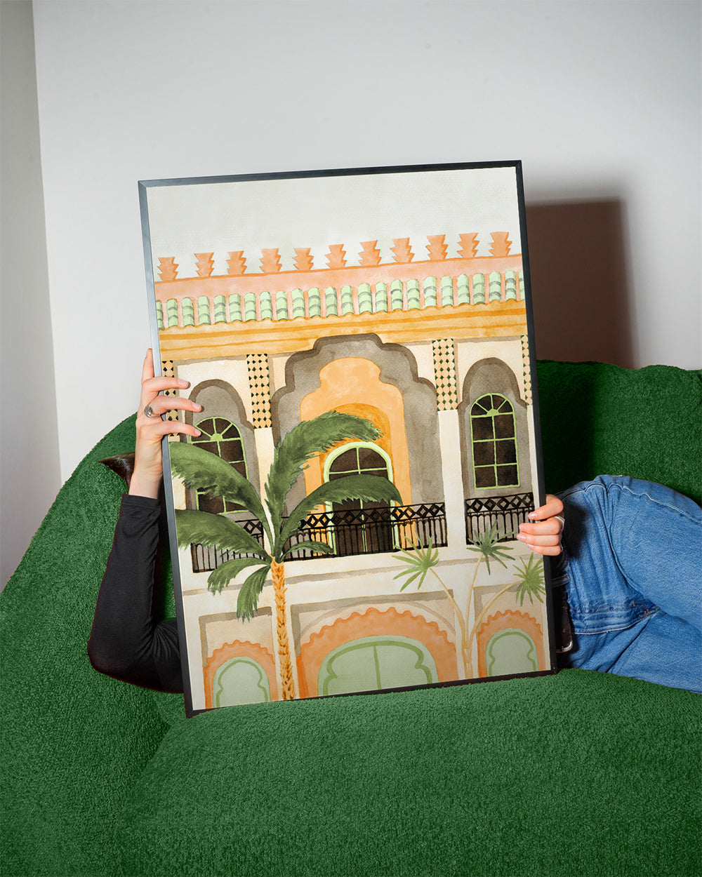 Køkkenkunst: riad-facade i akvarel