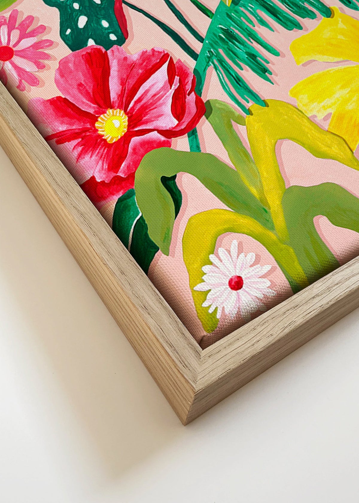 Botanisk plakat med livlige blomster