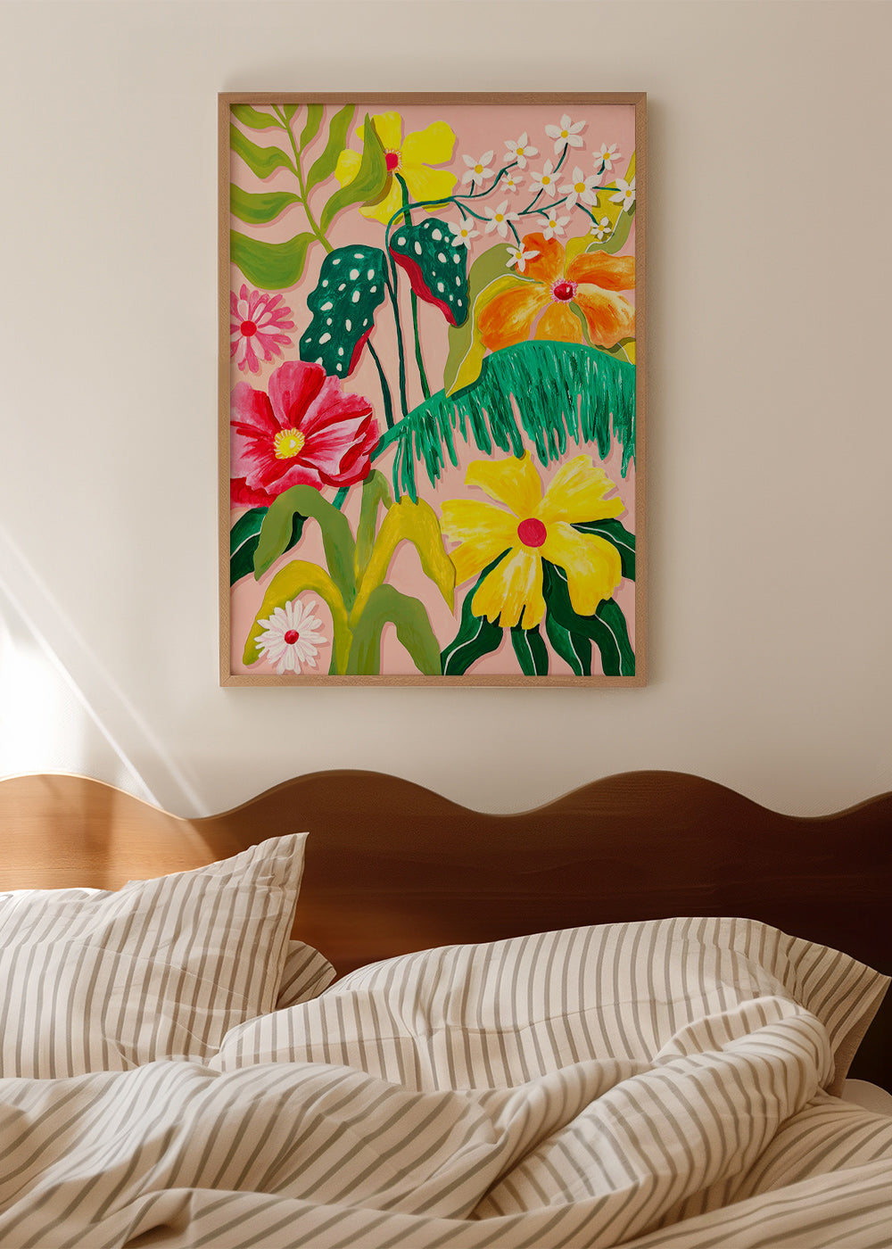 Botanisk plakat med livlige blomster