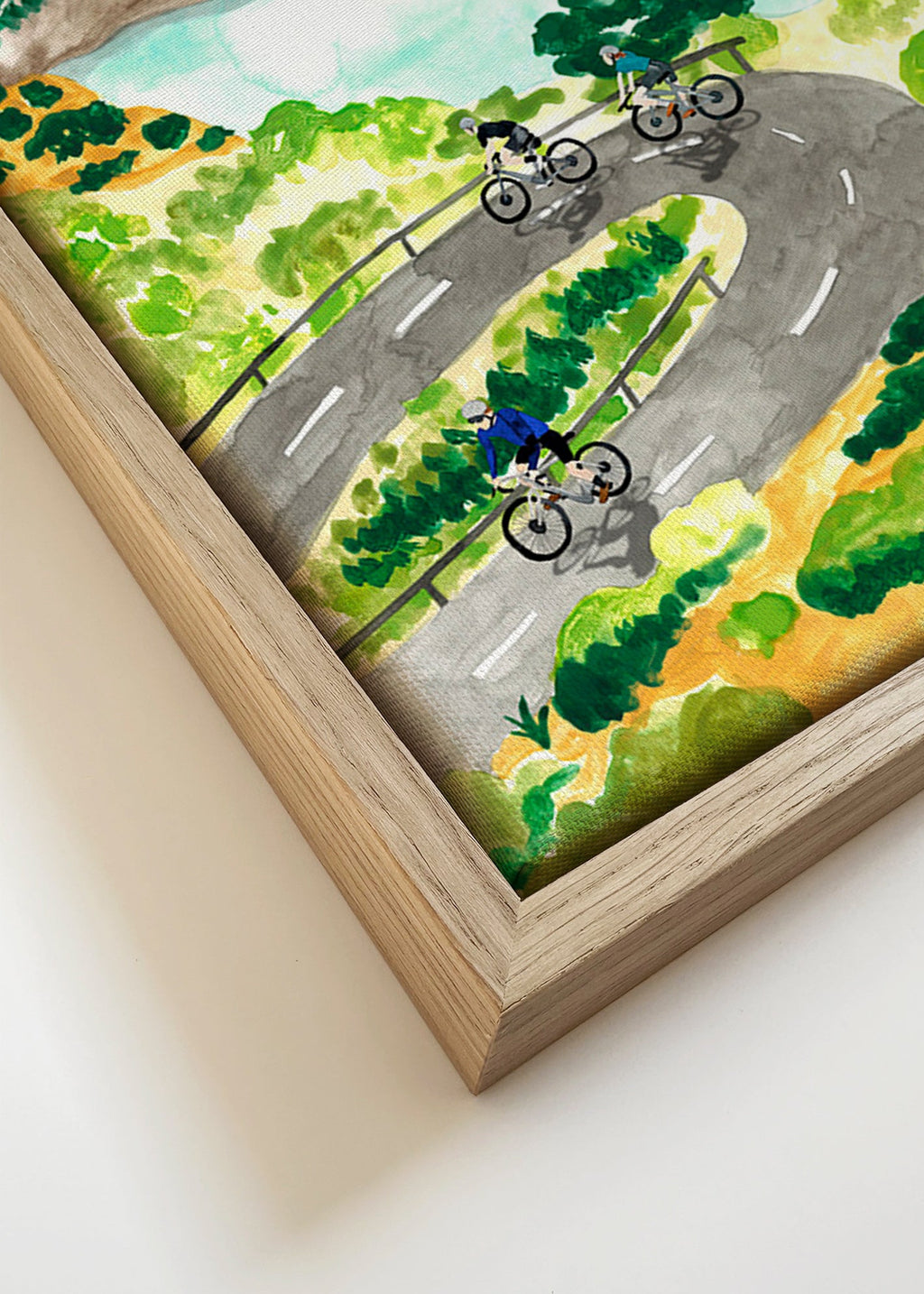 Sportkunst med cykling ved kysten