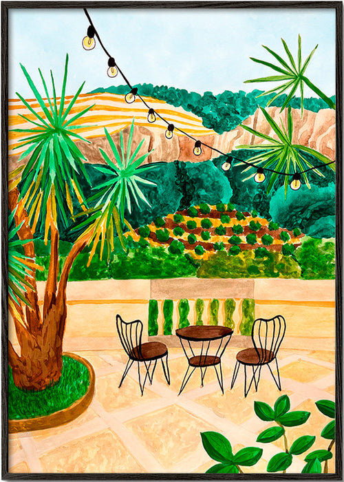 Botanisk plakat: middelhavsterasse