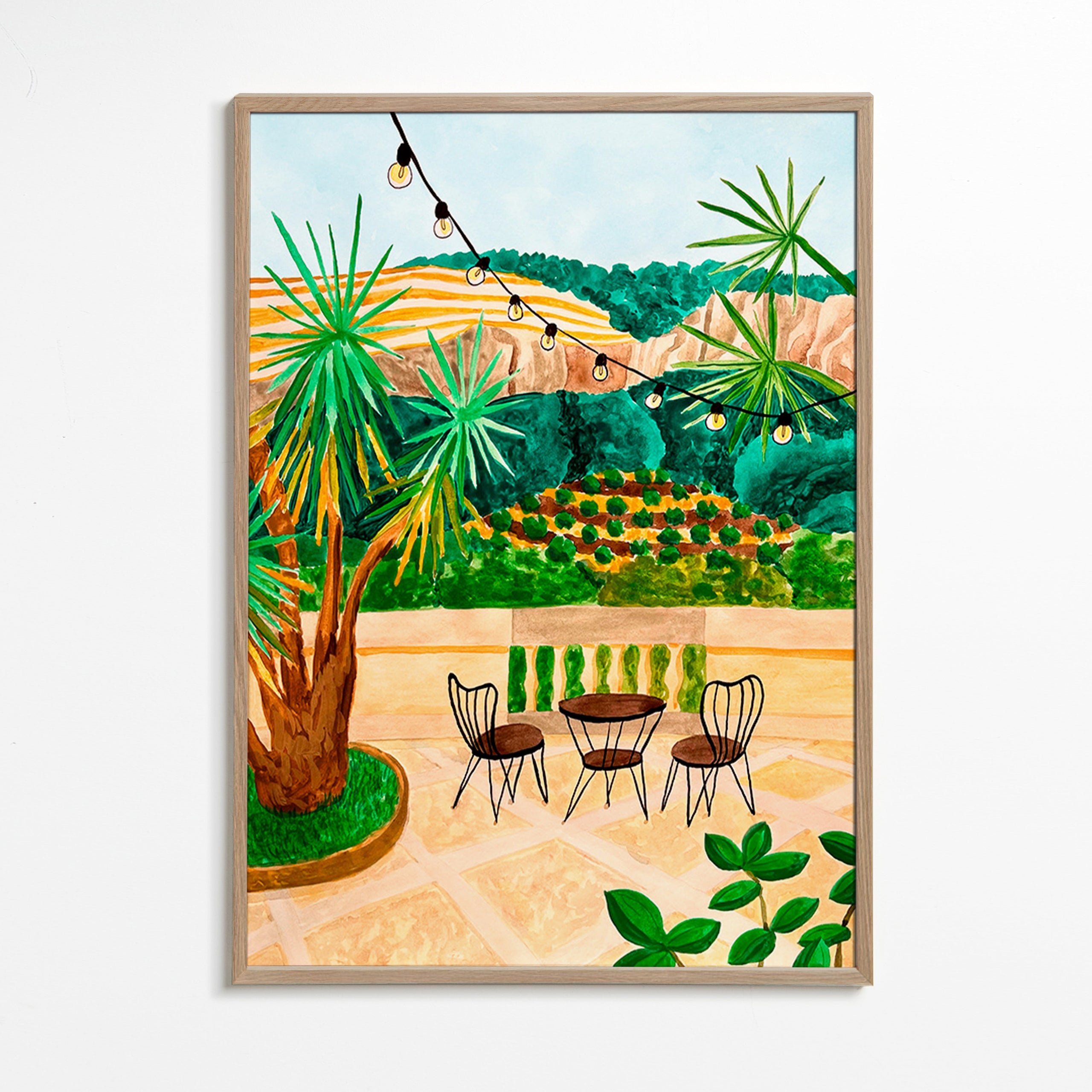 Botanisk plakat: middelhavsterasse