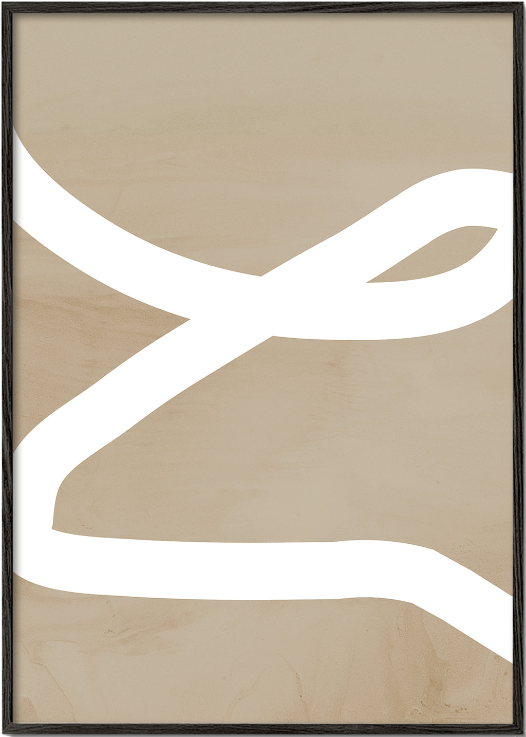 Minimalistisk billede hvid streg på beige