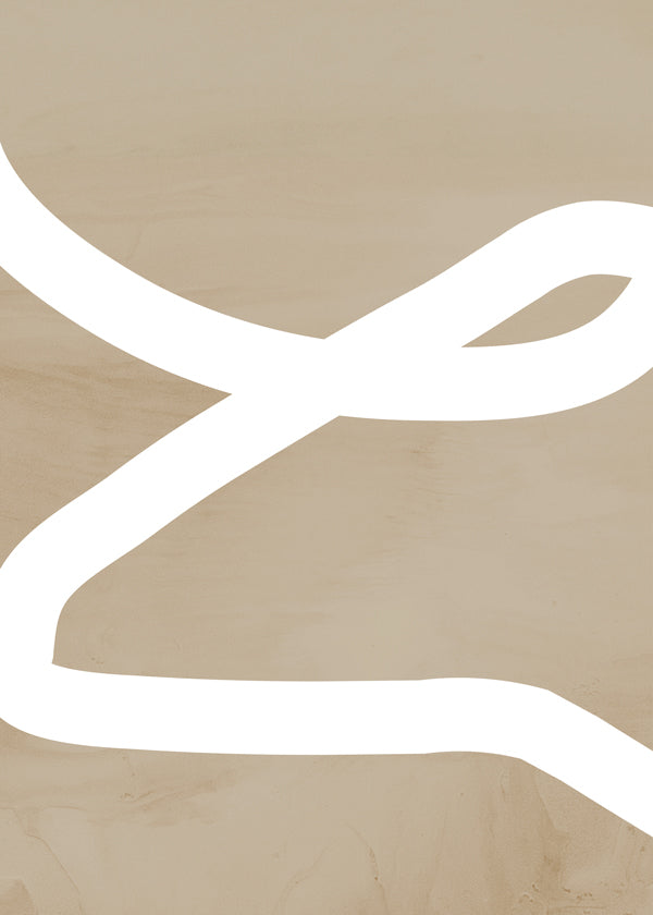 Minimalistisk billede hvid streg på beige