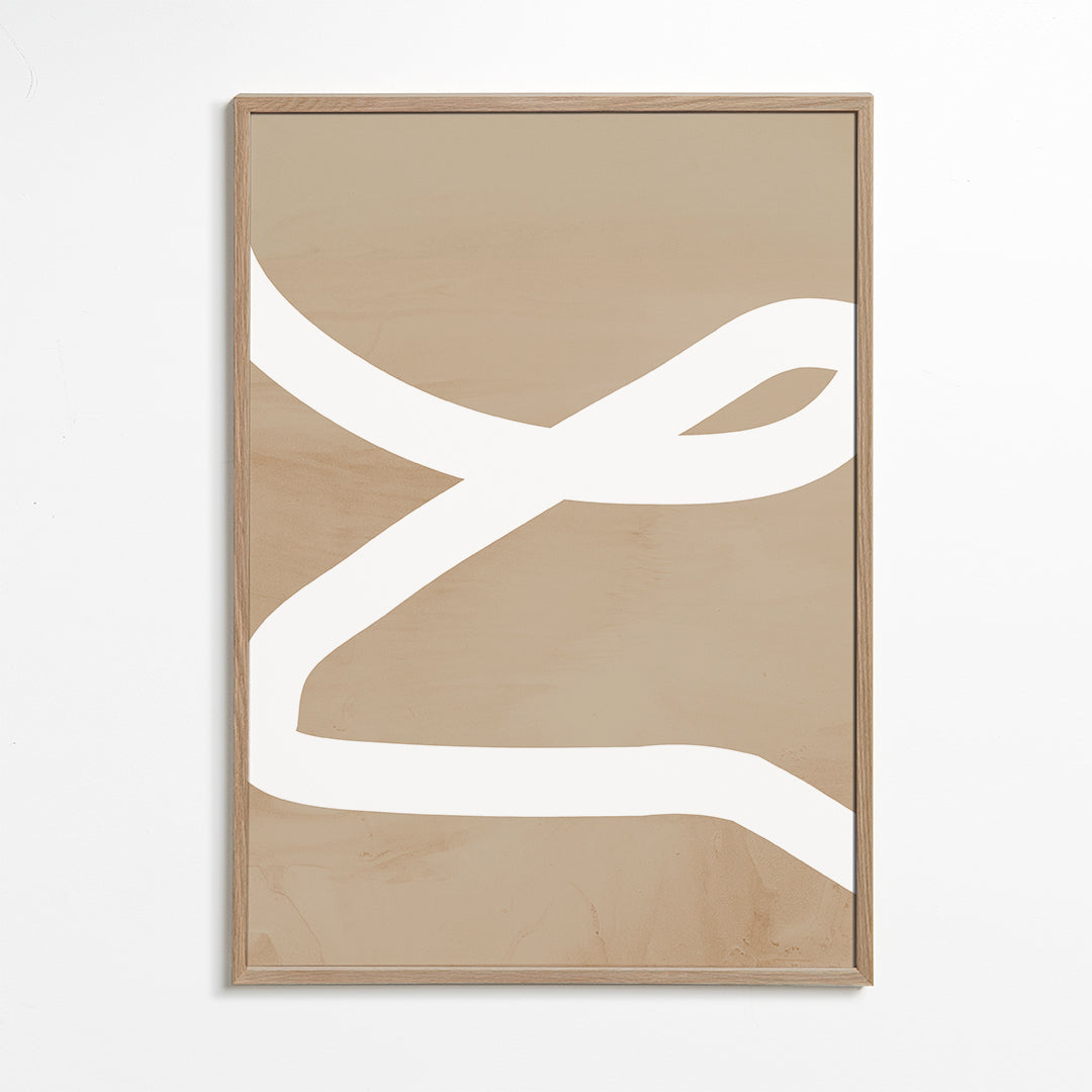 Minimalistisk billede hvid streg på beige
