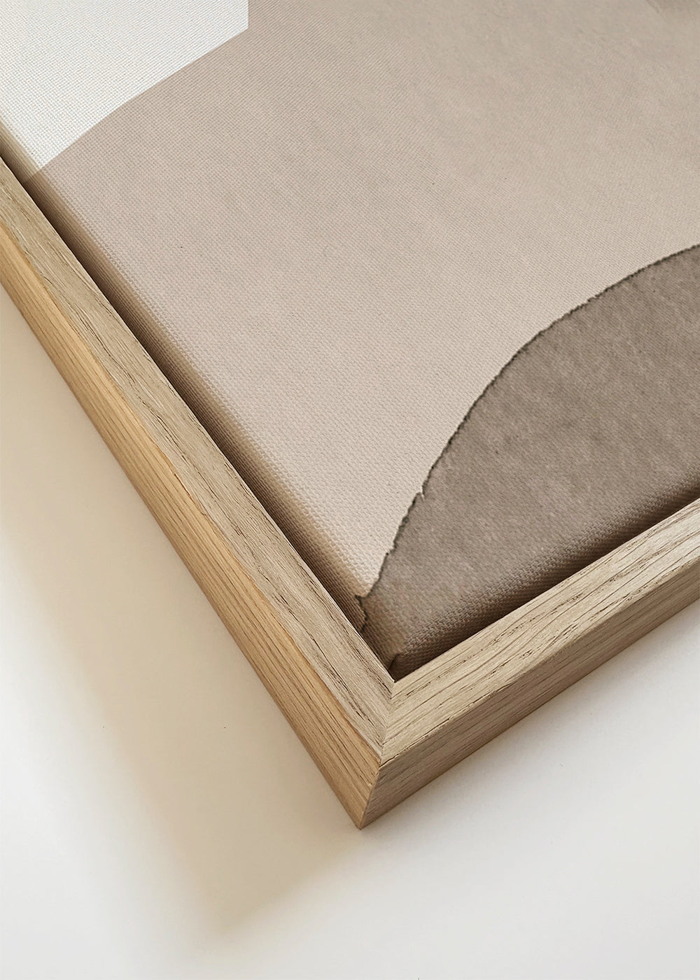 Abstrakt billede beige og blå med lagdelte former