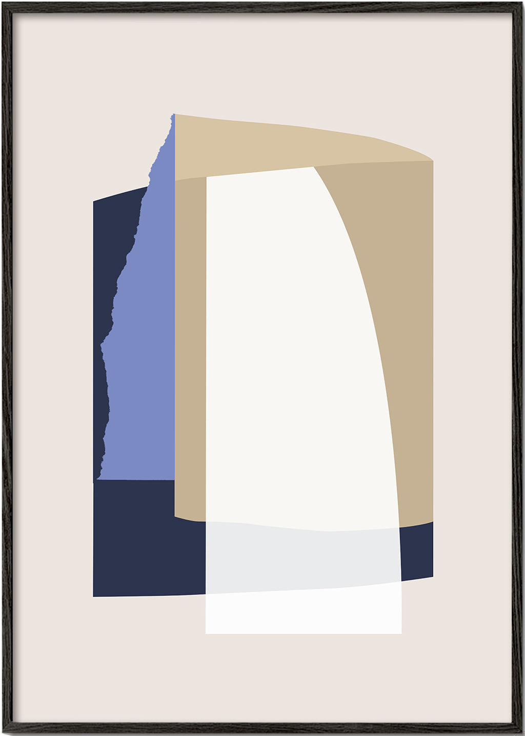 Abstrakt billede lag kurver beige
