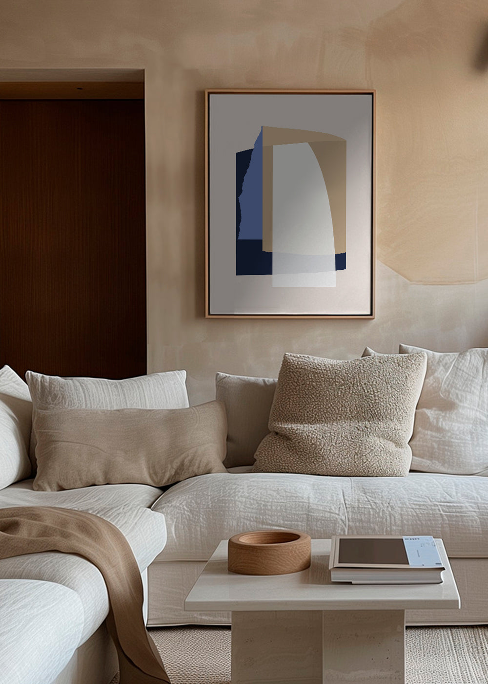 Abstrakt billede lag kurver beige