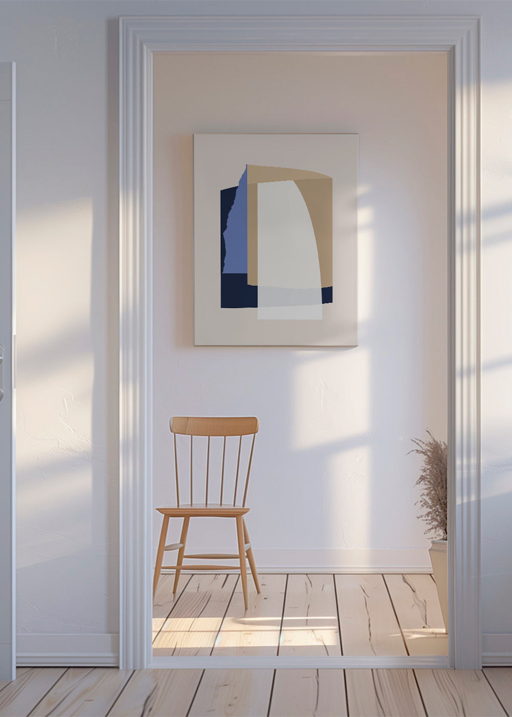 Abstrakt billede lag kurver beige