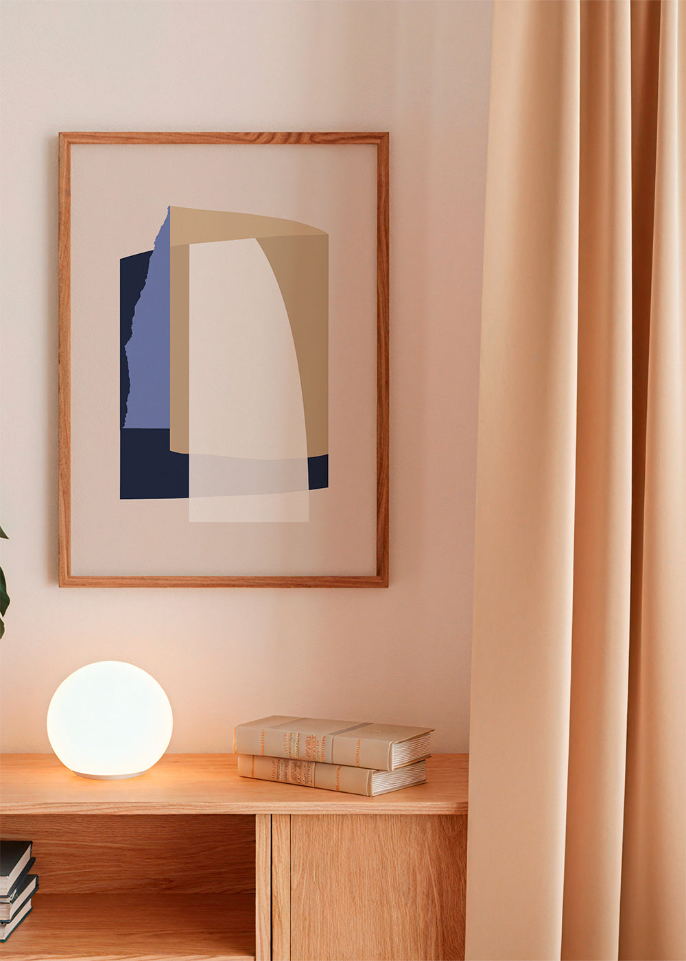 Abstrakt billede lag kurver beige