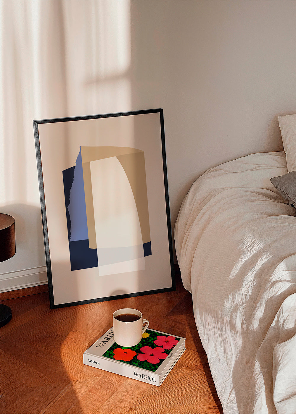 Abstrakt billede lag kurver beige