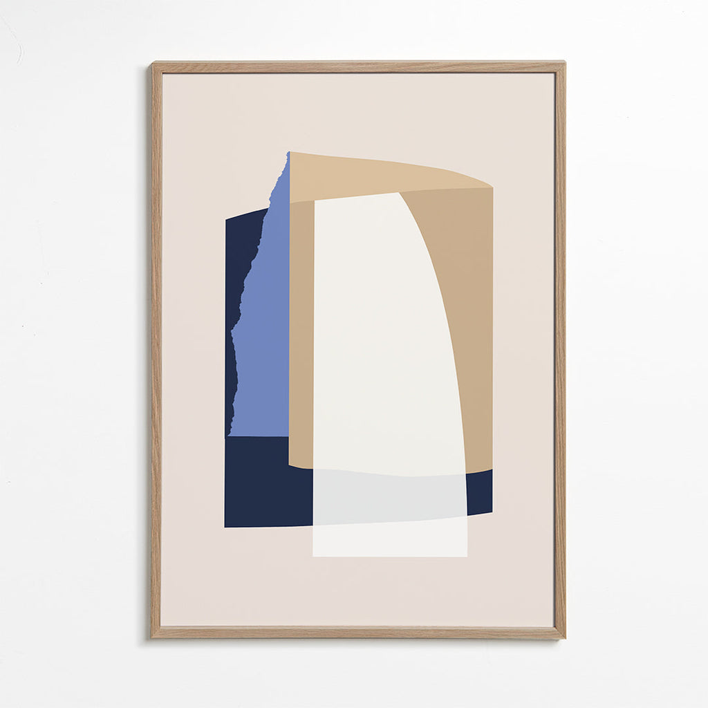 Abstrakt billede lag kurver beige