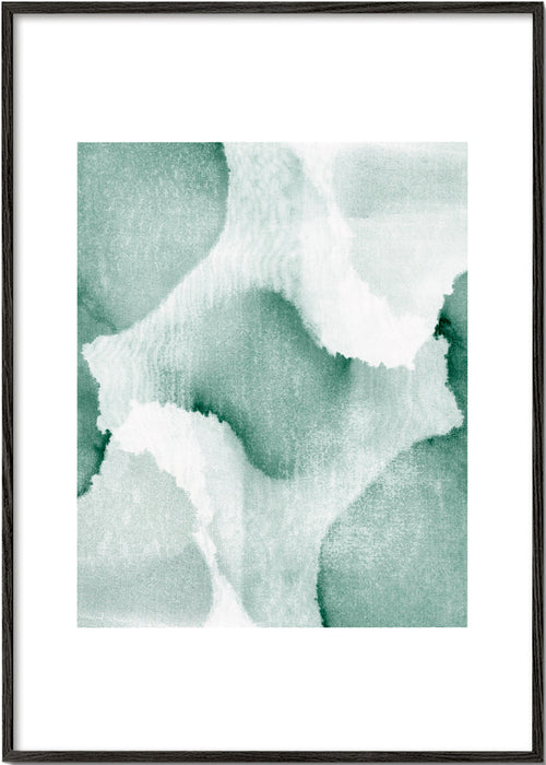 Grøn akvarel abstrakt kunst