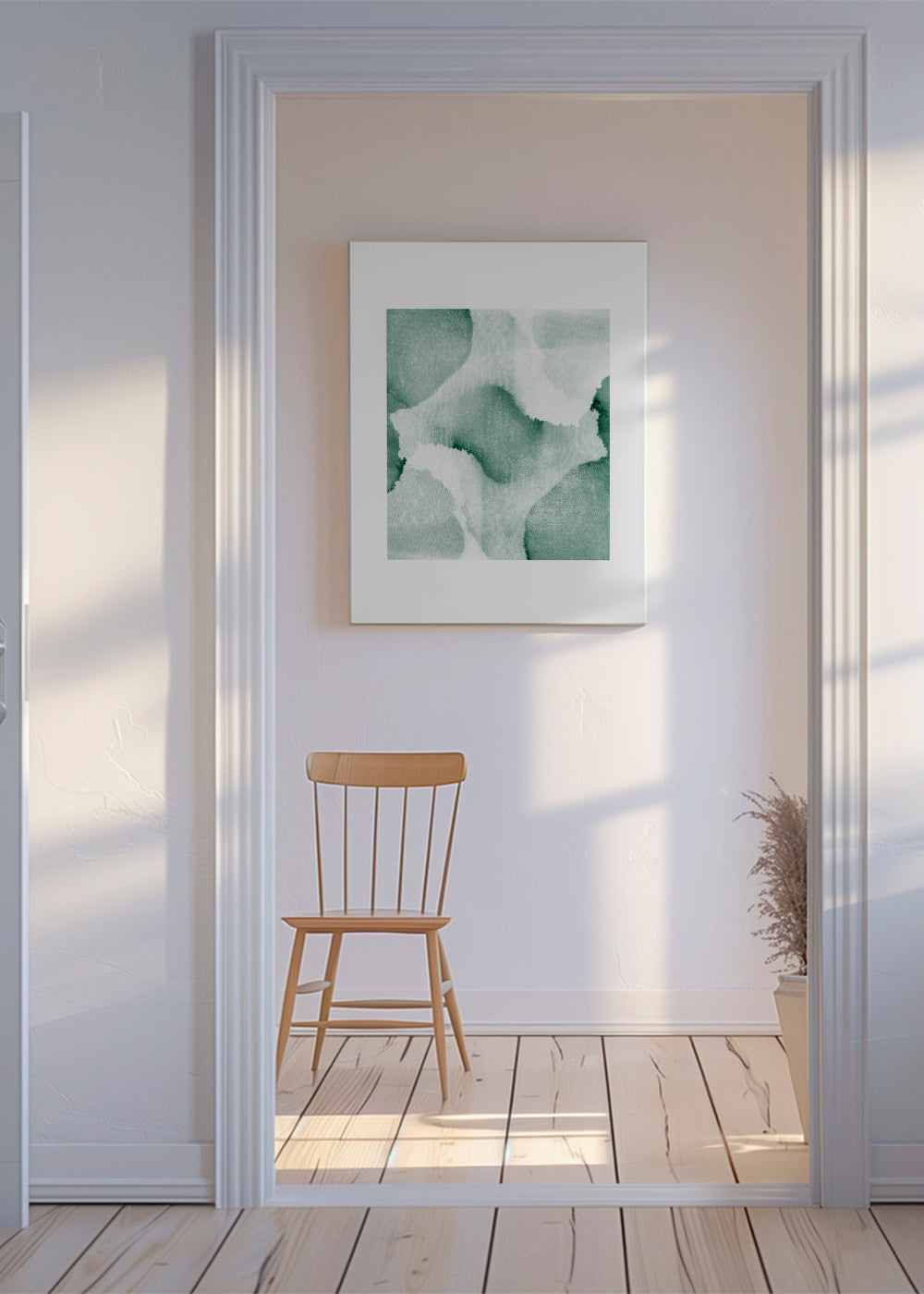 Grøn akvarel abstrakt kunst