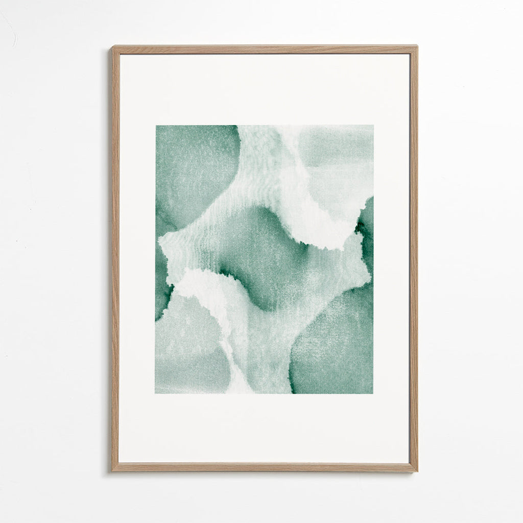 Grøn akvarel abstrakt kunst