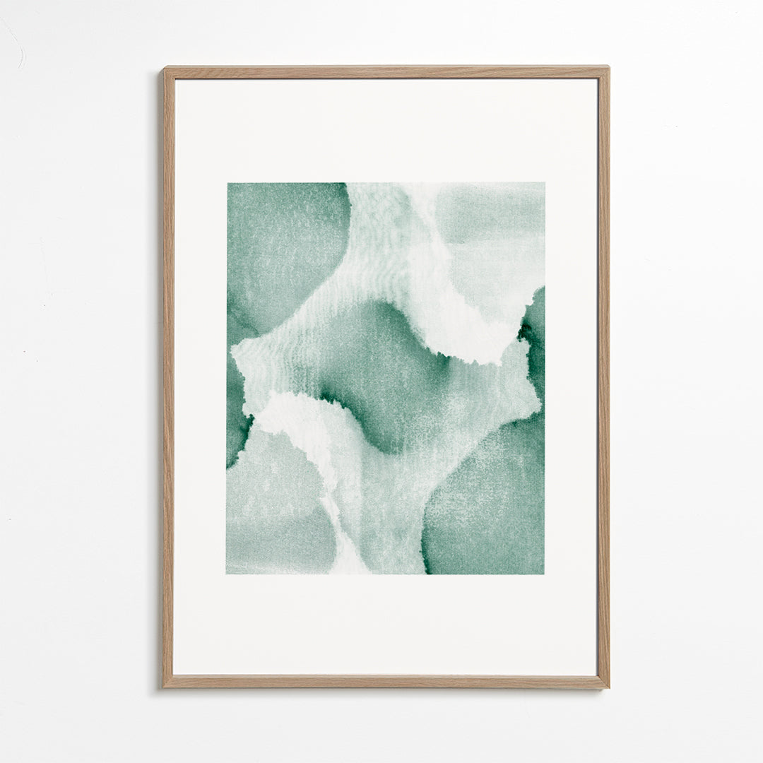 Grøn akvarel abstrakt kunst