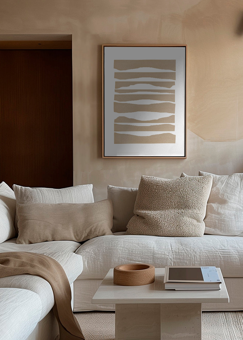 Minimalistisk billede revne beige striber