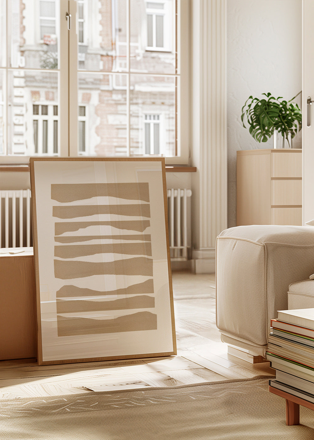 Minimalistisk billede revne beige striber