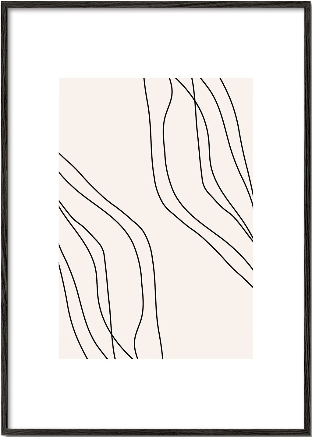 Minimalistisk plakat med organiske linjer