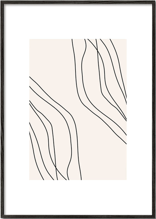 Minimalistisk plakat med organiske linjer
