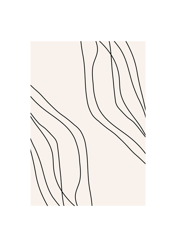 Minimalistisk plakat med organiske linjer