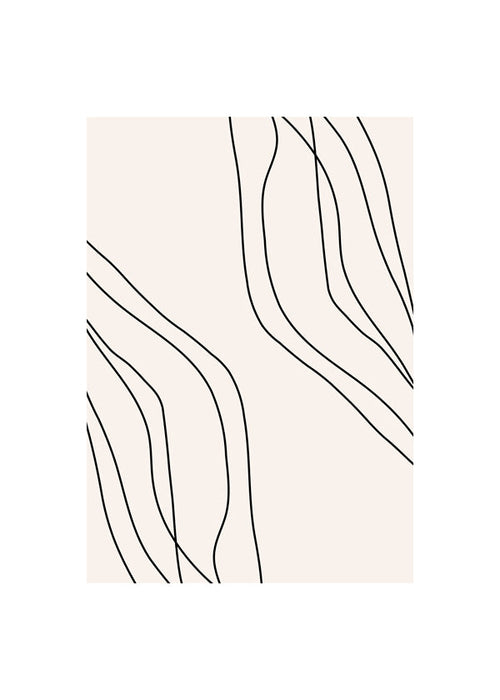 Minimalistisk plakat med organiske linjer