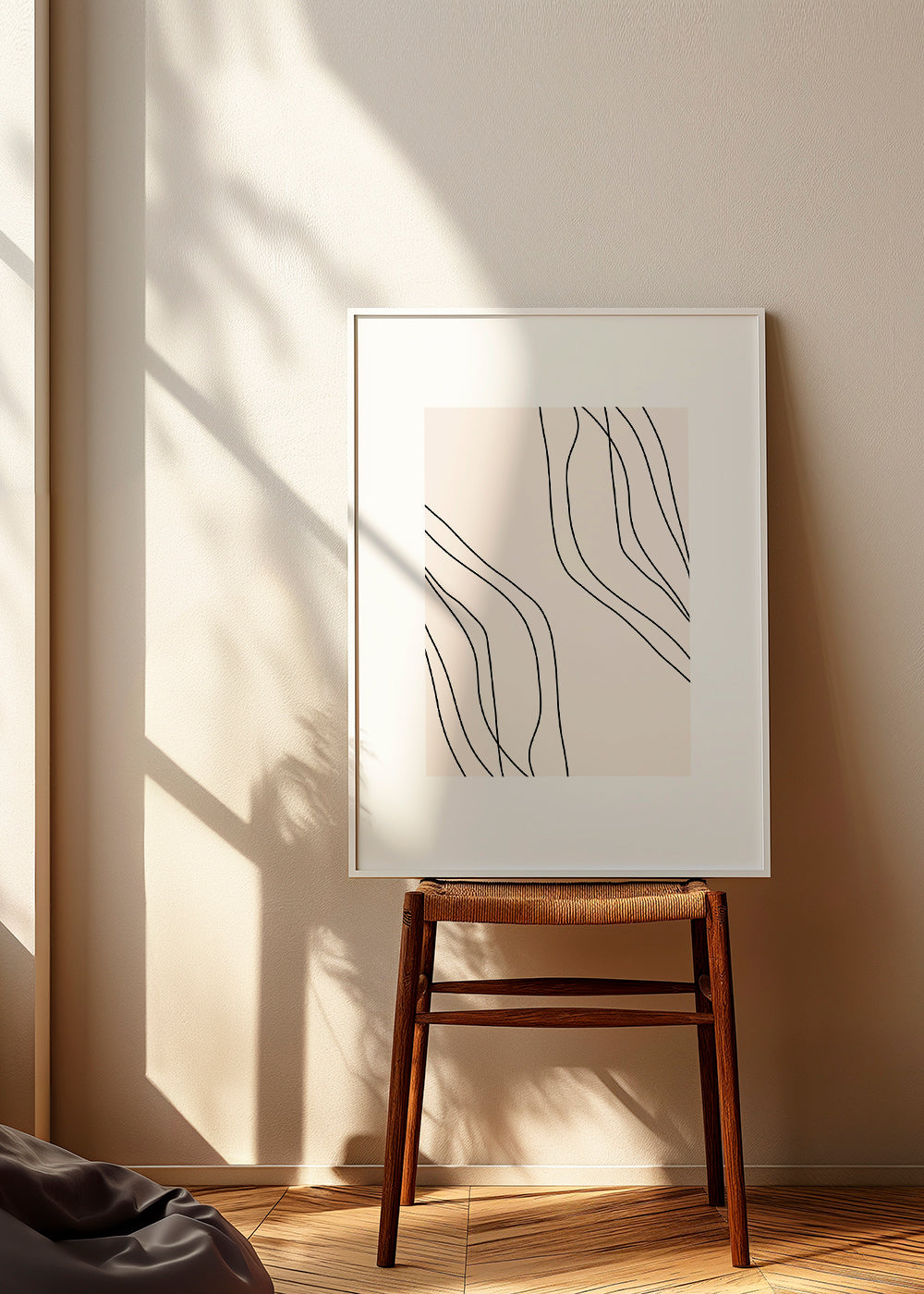 Minimalistisk plakat med organiske linjer