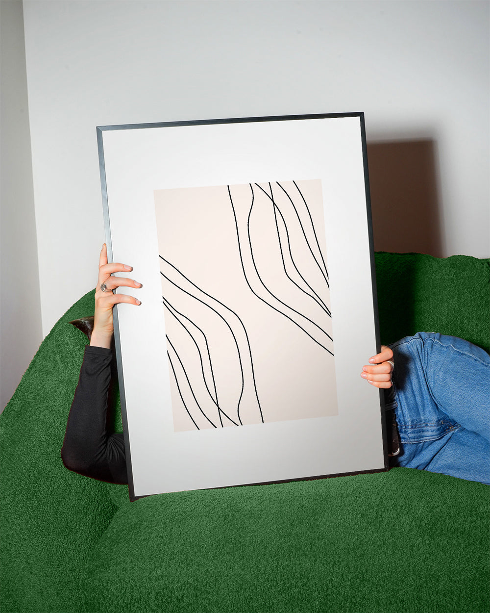 Minimalistisk plakat med organiske linjer