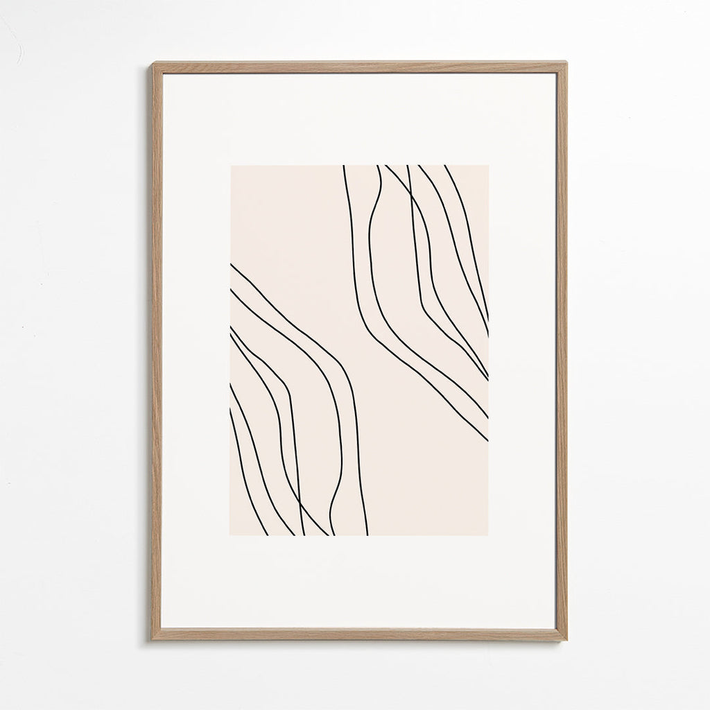 Minimalistisk plakat med organiske linjer