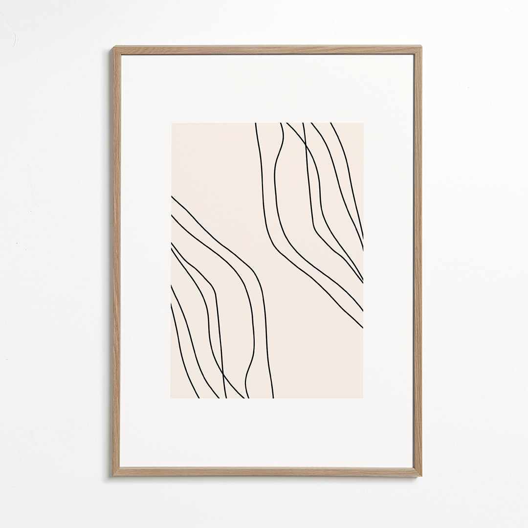 Minimalistisk plakat med organiske linjer