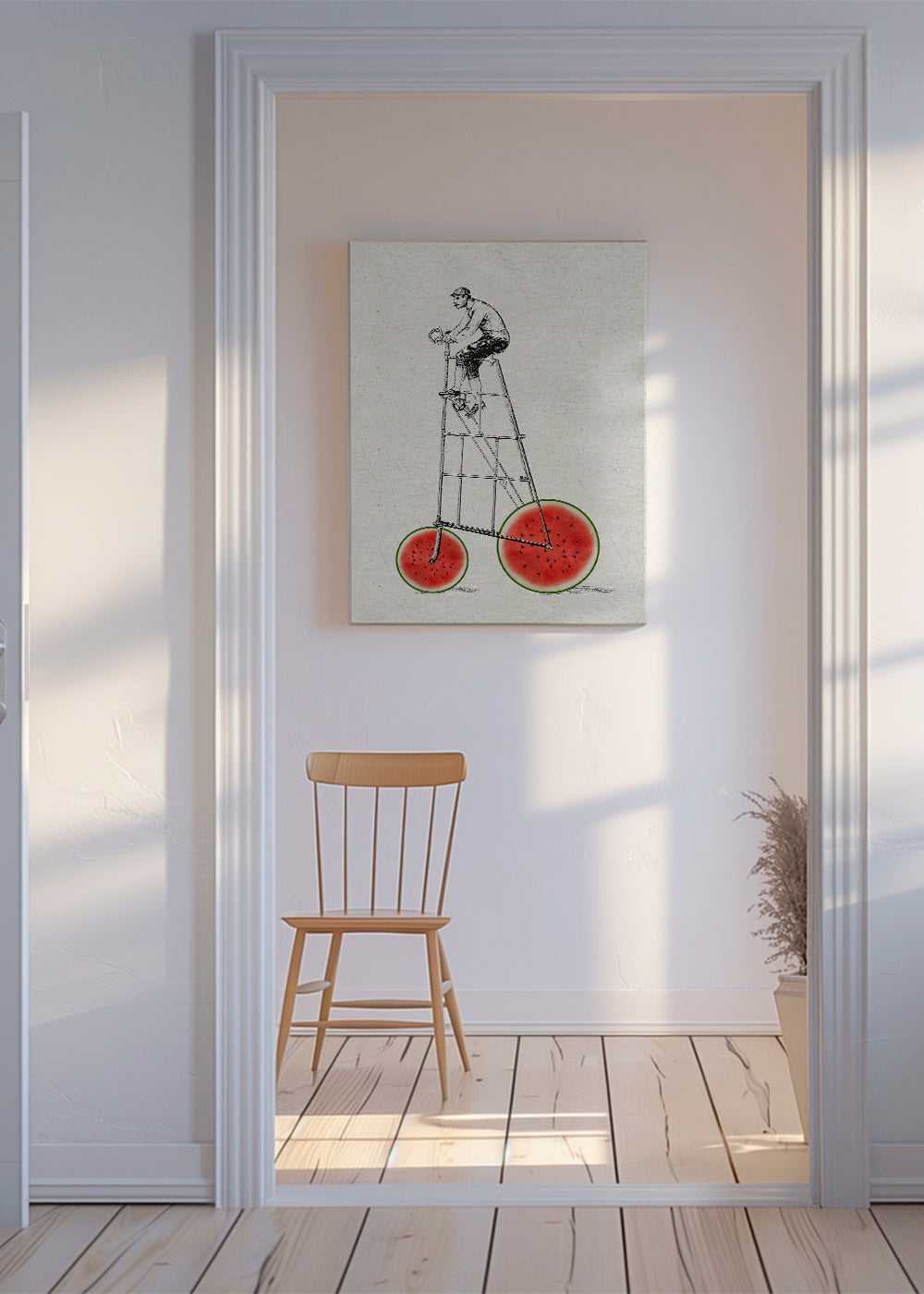 Køkkenkunst med vandmelonscykel