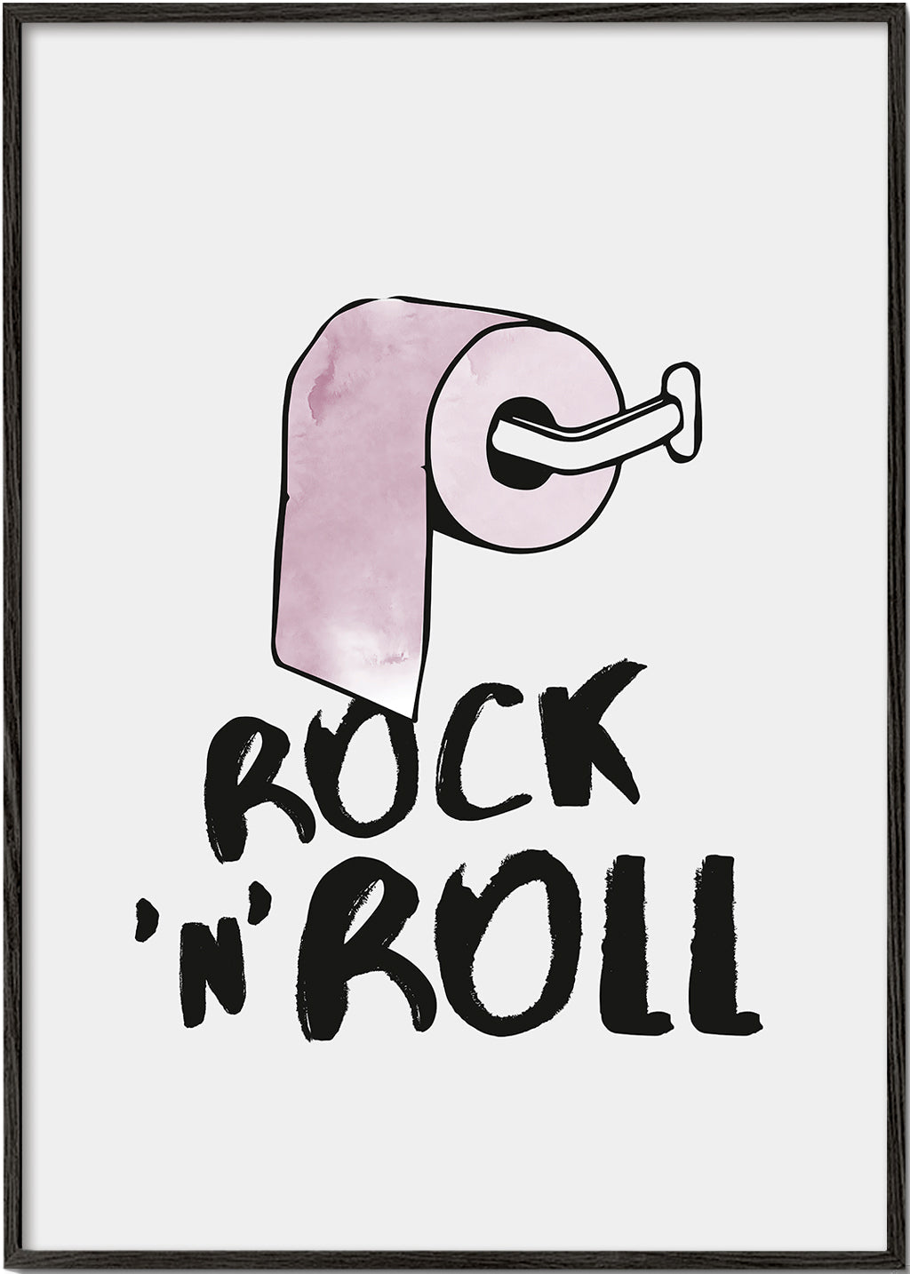 Rock-illustration med lyserød toiletpapir