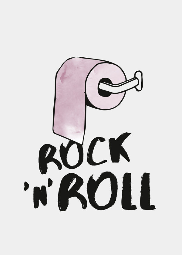 Rock-illustration med lyserød toiletpapir