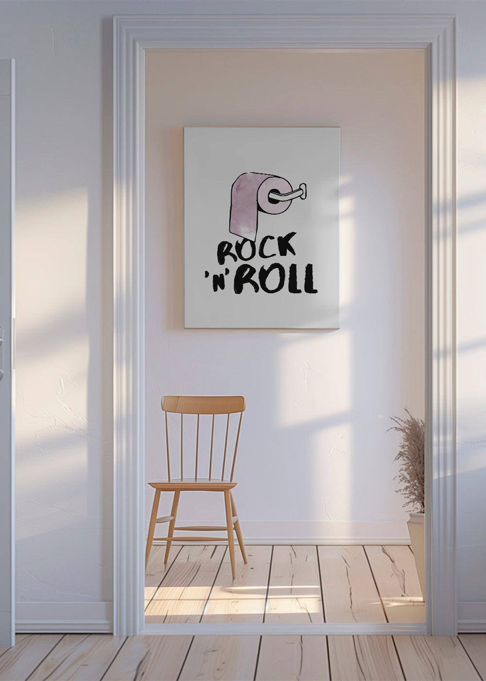 Rock-illustration med lyserød toiletpapir