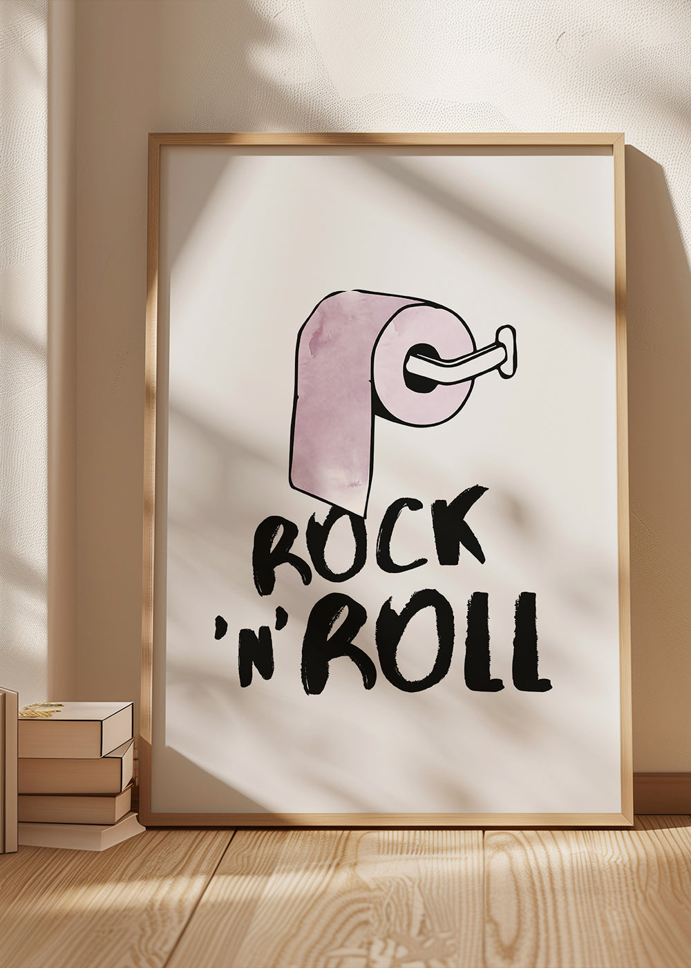 Rock-illustration med lyserød toiletpapir